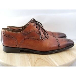Magnanni Brogue Derby Medallion Toe‎ Oxford Cognac Mens Dress Shoes 10 M 13975